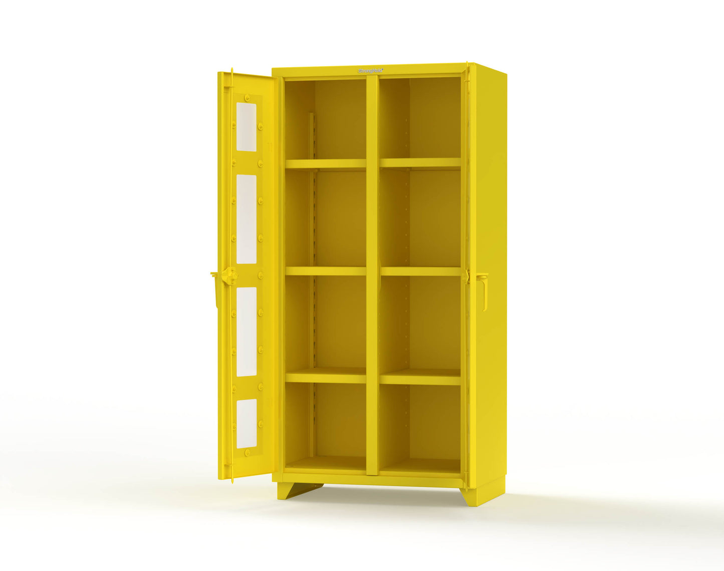 Extra Heavy Duty 14 GA Double Shift Clear View Cabinet with 6 Shelves - 36 In. W x 24 In. D x 75 In. H - 36-DS-LD-246-L-1021
