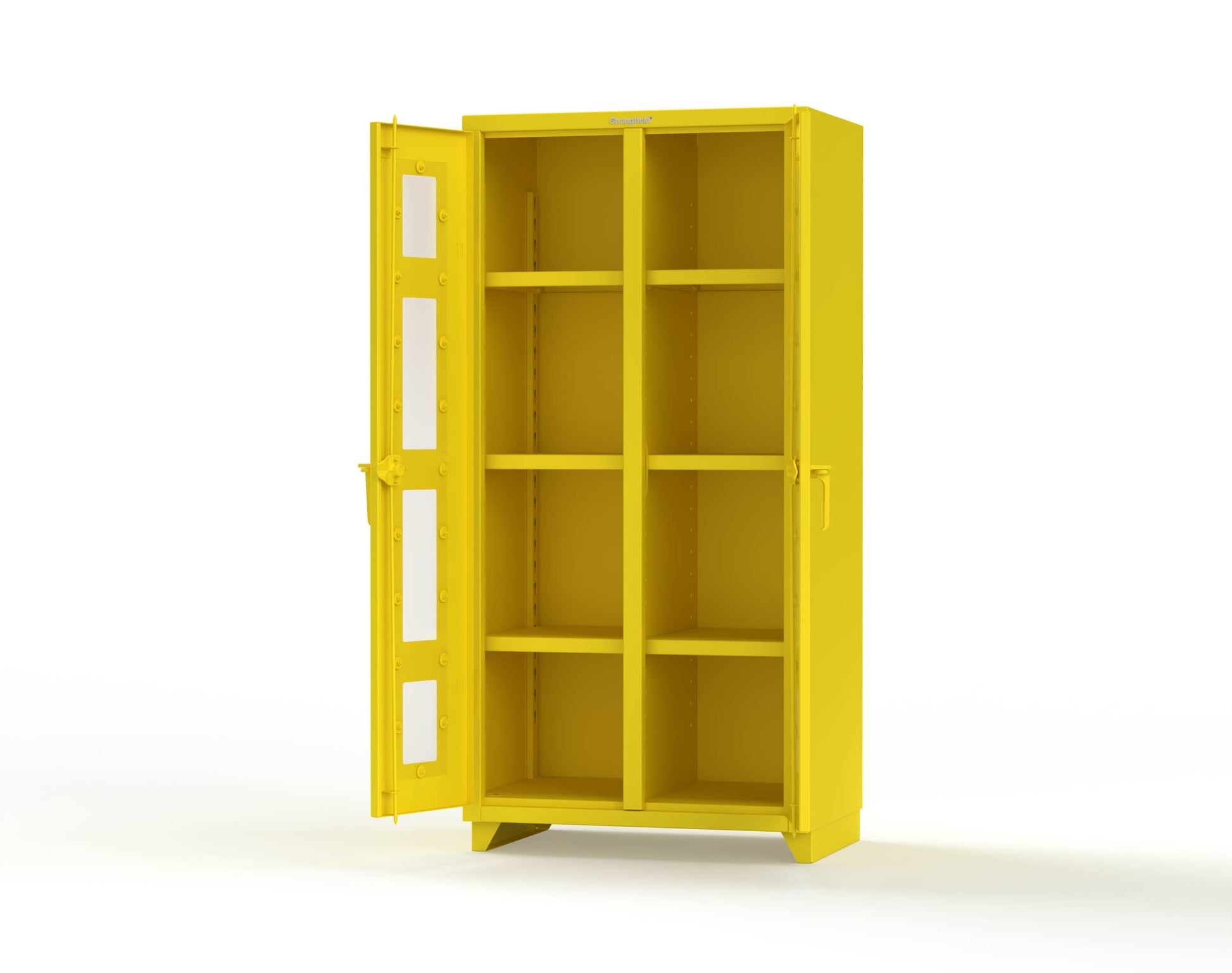Extra Heavy Duty 14 GA Double Shift Clear View Cabinet with 6 Shelves - 36 In. W x 24 In. D x 75 In. H - 36-DS-LD-246-L-1021