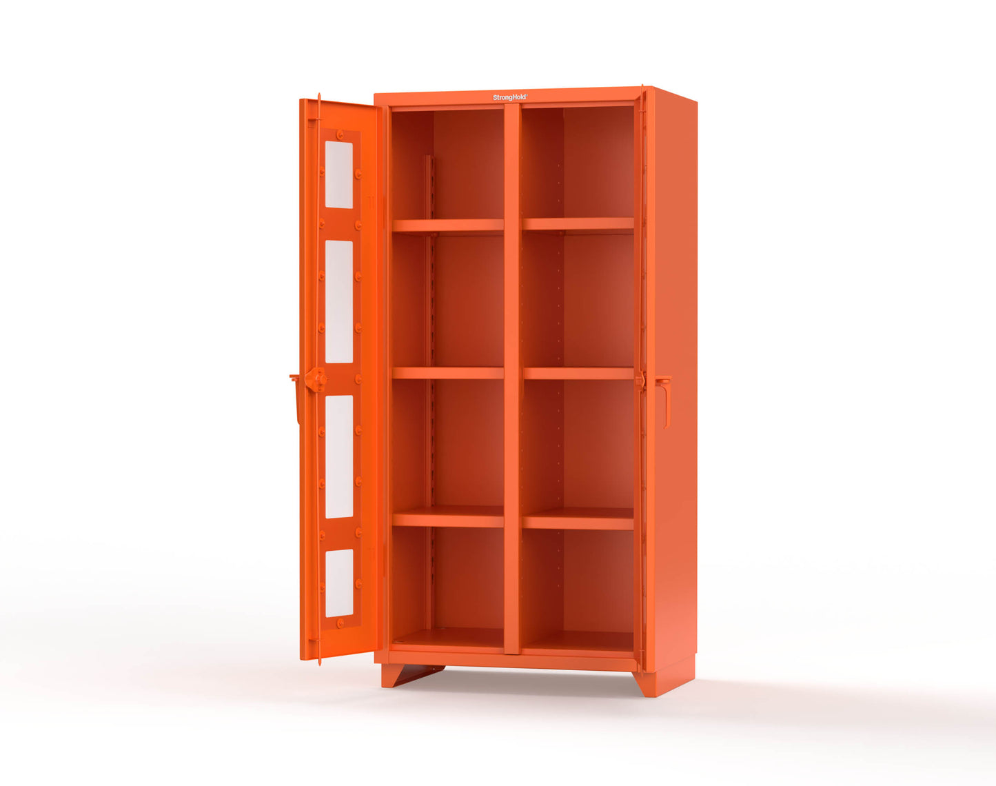 Extra Heavy Duty 14 GA Double Shift Clear View Cabinet with 6 Shelves - 36 In. W x 24 In. D x 75 In. H - 36-DS-LD-246-L-2009