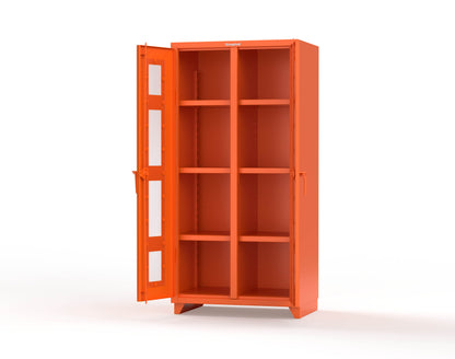 Extra Heavy Duty 14 GA Double Shift Clear View Cabinet with 6 Shelves - 36 In. W x 24 In. D x 75 In. H - 36-DS-LD-246-L-2009