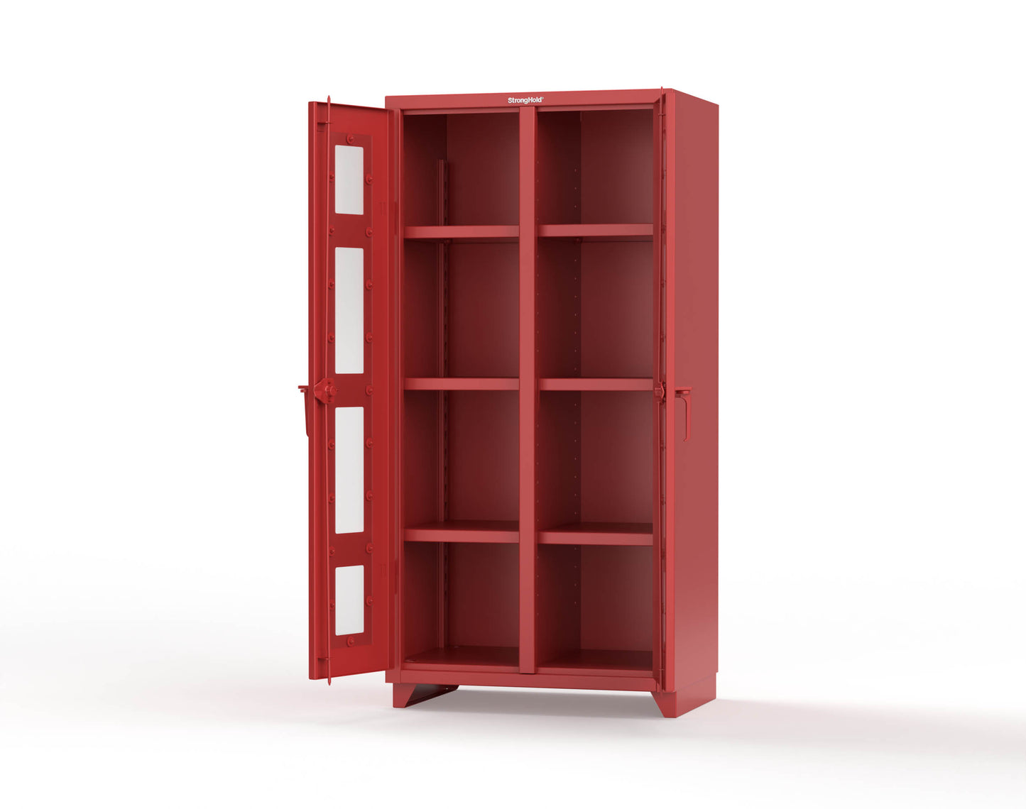Extra Heavy Duty 14 GA Double Shift Clear View Cabinet with 6 Shelves - 36 In. W x 24 In. D x 75 In. H - 36-DS-LD-246-L-3001