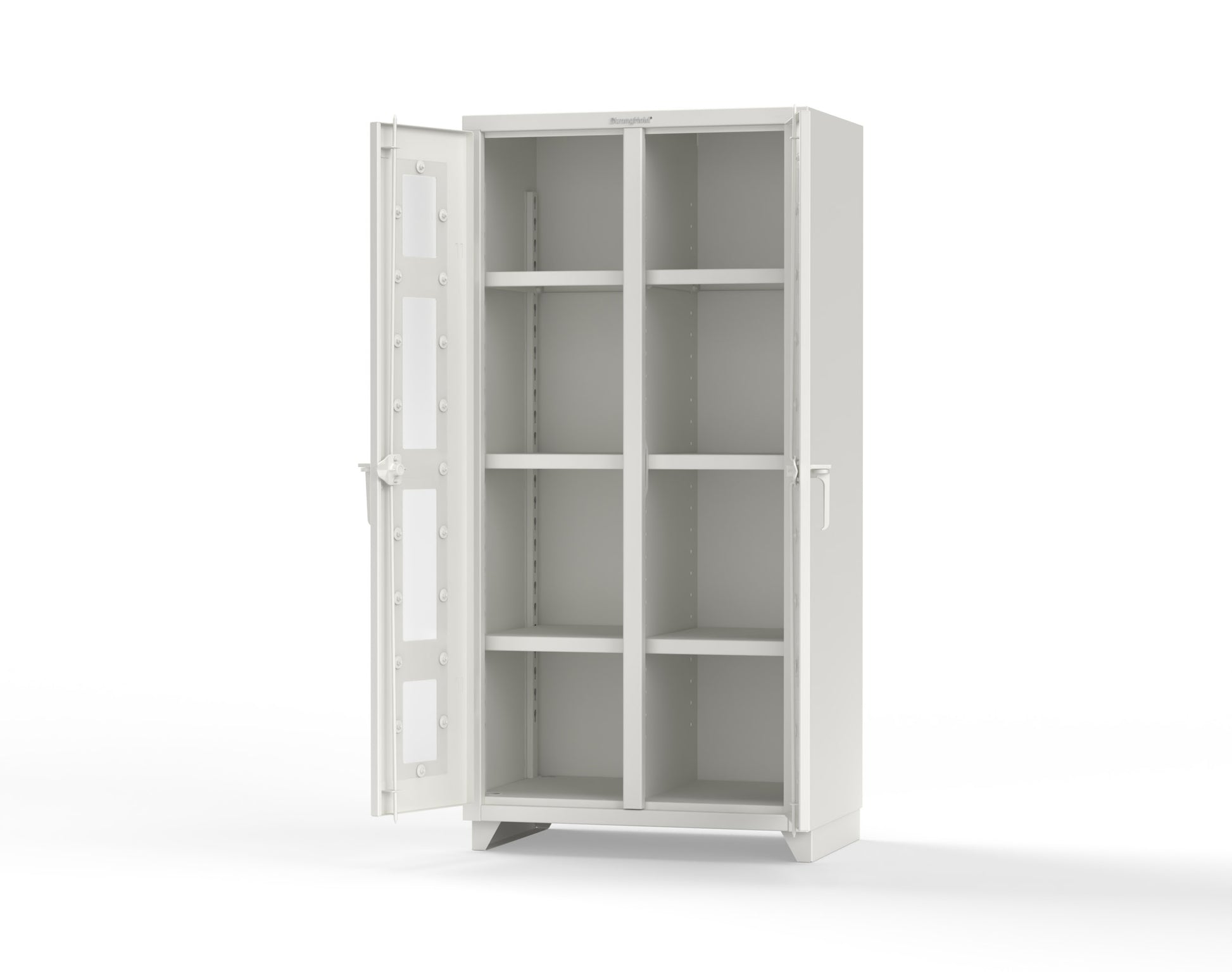 Extra Heavy Duty 14 GA Double Shift Clear View Cabinet with 6 Shelves - 36 In. W x 24 In. D x 75 In. H - 36-DS-LD-246-L-9003