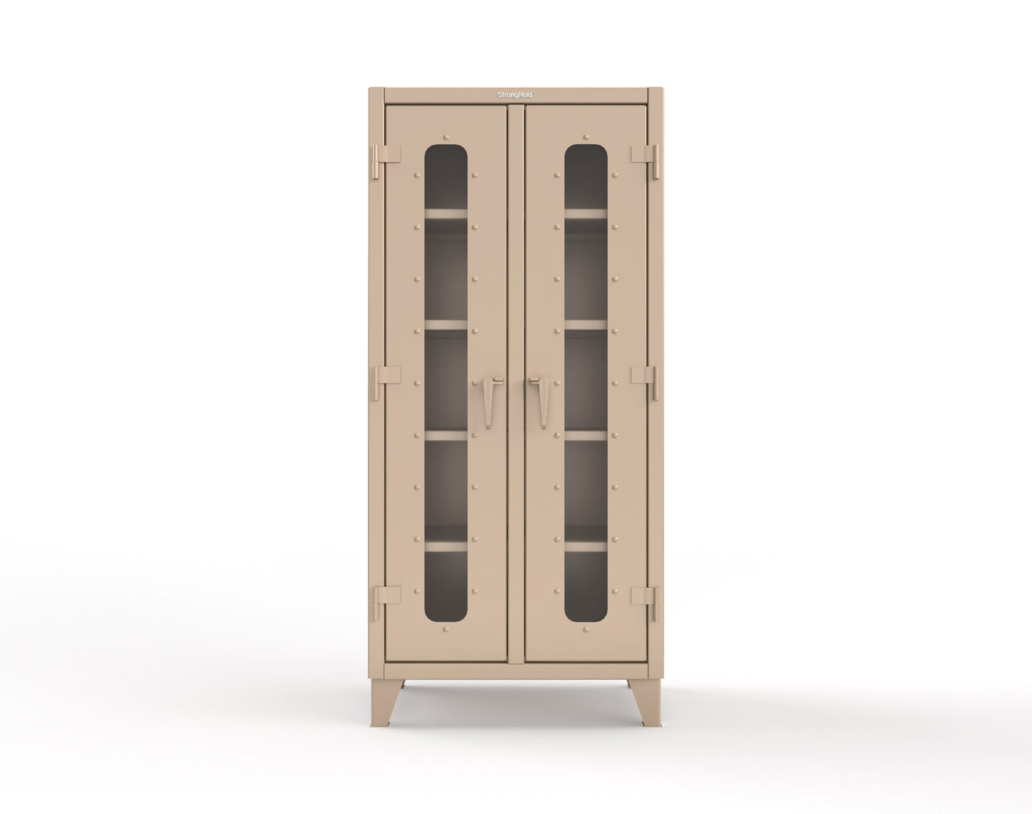 Extreme Duty 12 GA Clear View Double Shift Cabinet with 8 Shelves - 36 In. W x 24 In. D x 78 In. H - 36-DS-LD-248-1019
