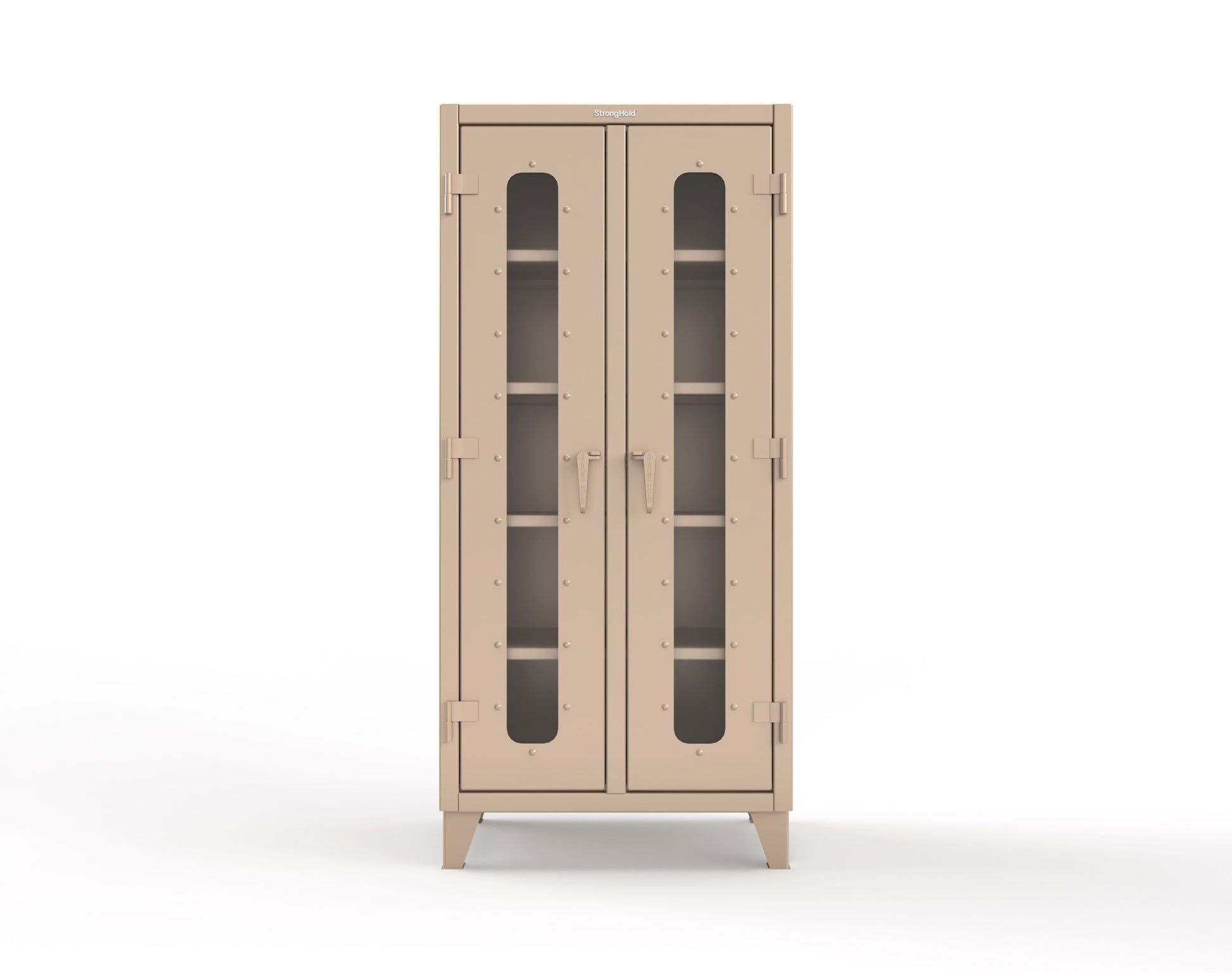 Extreme Duty 12 GA Clear View Double Shift Cabinet with 8 Shelves - 36 In. W x 24 In. D x 78 In. H - 36-DS-LD-248-1019
