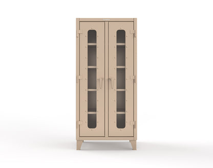 Extreme Duty 12 GA Clear View Double Shift Cabinet with 8 Shelves - 36 In. W x 24 In. D x 78 In. H - 36-DS-LD-248-1019