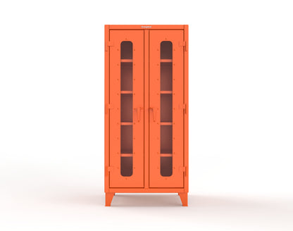 Extreme Duty 12 GA Clear View Double Shift Cabinet with 8 Shelves - 36 In. W x 24 In. D x 78 In. H - 36-DS-LD-248-2009