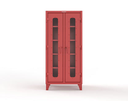 Extreme Duty 12 GA Clear View Double Shift Cabinet with 8 Shelves - 36 In. W x 24 In. D x 78 In. H - 36-DS-LD-248-3001