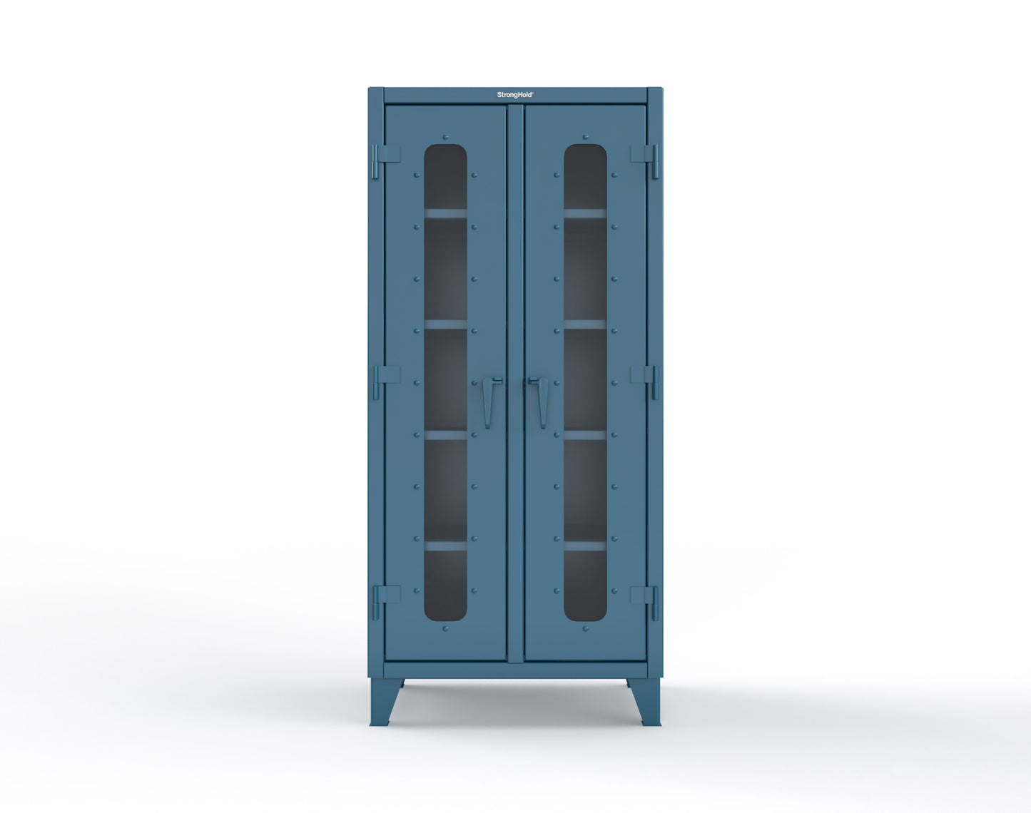 Extreme Duty 12 GA Clear View Double Shift Cabinet with 8 Shelves - 36 In. W x 24 In. D x 78 In. H - 36-DS-LD-248-5001
