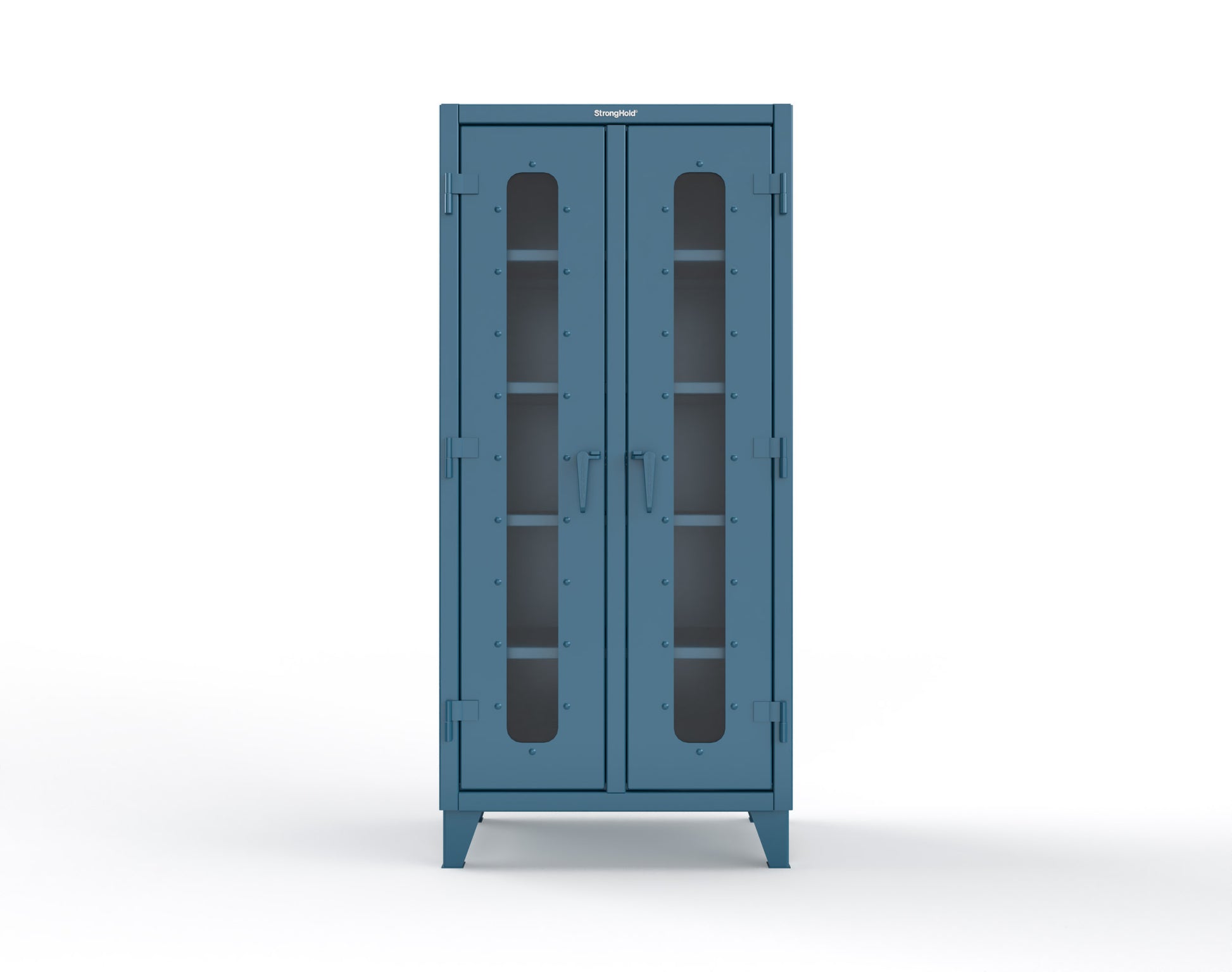 Extreme Duty 12 GA Clear View Double Shift Cabinet with 8 Shelves - 36 In. W x 24 In. D x 78 In. H - 36-DS-LD-248-5001
