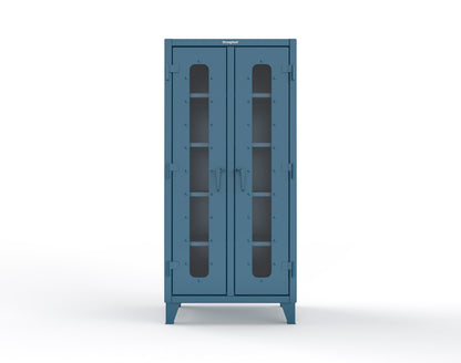 Extreme Duty 12 GA Clear View Double Shift Cabinet with 8 Shelves - 36 In. W x 24 In. D x 78 In. H - 36-DS-LD-248-5001