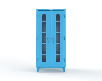 Extreme Duty 12 GA Clear View Double Shift Cabinet with 8 Shelves - 36 In. W x 24 In. D x 78 In. H - 36-DS-LD-248-5012