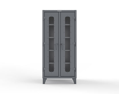 Extreme Duty 12 GA Clear View Double Shift Cabinet with 8 Shelves - 36 In. W x 24 In. D x 78 In. H - 36-DS-LD-248-7024