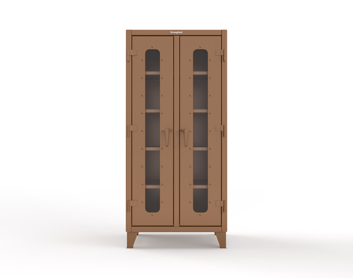 Extreme Duty 12 GA Clear View Double Shift Cabinet with 8 Shelves - 36 In. W x 24 In. D x 78 In. H - 36-DS-LD-248-8008
