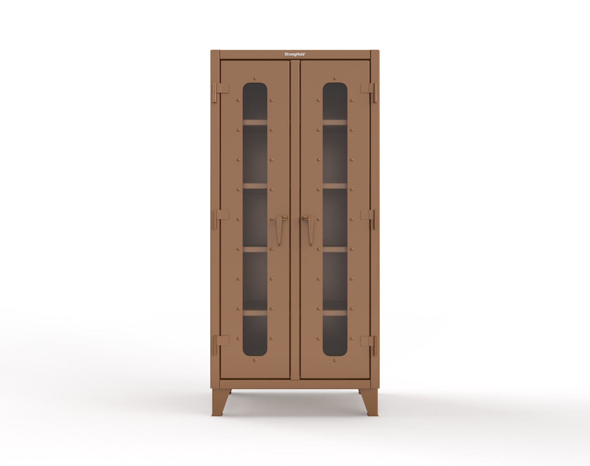 Extreme Duty 12 GA Clear View Double Shift Cabinet with 8 Shelves - 36 In. W x 24 In. D x 78 In. H - 36-DS-LD-248-8008