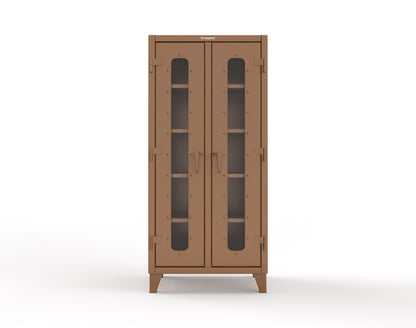 Extreme Duty 12 GA Clear View Double Shift Cabinet with 8 Shelves - 36 In. W x 24 In. D x 78 In. H - 36-DS-LD-248-8008