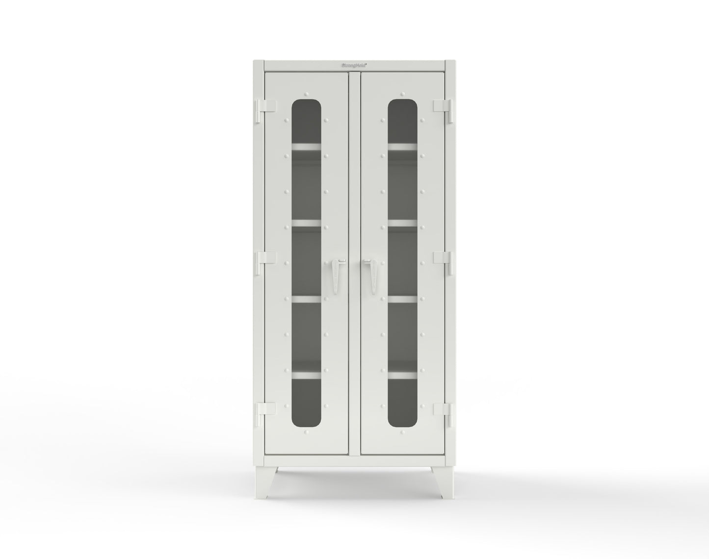 Extreme Duty 12 GA Clear View Double Shift Cabinet with 8 Shelves - 36 In. W x 24 In. D x 78 In. H - 36-DS-LD-248-9003