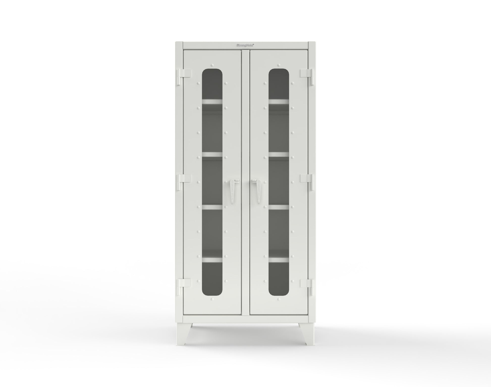 Extreme Duty 12 GA Clear View Double Shift Cabinet with 8 Shelves - 36 In. W x 24 In. D x 78 In. H - 36-DS-LD-248-9003