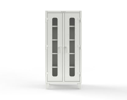 Extreme Duty 12 GA Clear View Double Shift Cabinet with 8 Shelves - 36 In. W x 24 In. D x 78 In. H - 36-DS-LD-248-9003