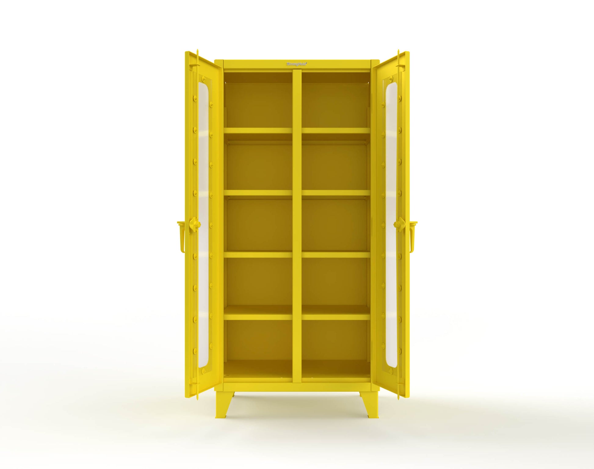 Extreme Duty 12 GA Clear View Double Shift Cabinet with 8 Shelves - 36 In. W x 24 In. D x 78 In. H - 36-DS-LD-248-1021