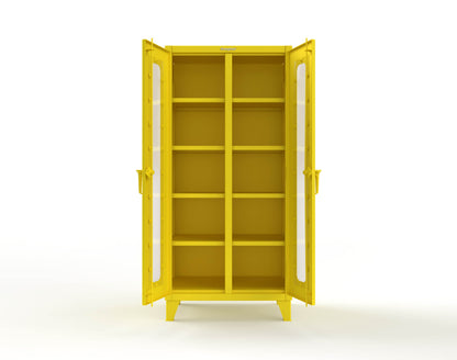 Extreme Duty 12 GA Clear View Double Shift Cabinet with 8 Shelves - 36 In. W x 24 In. D x 78 In. H - 36-DS-LD-248-1021