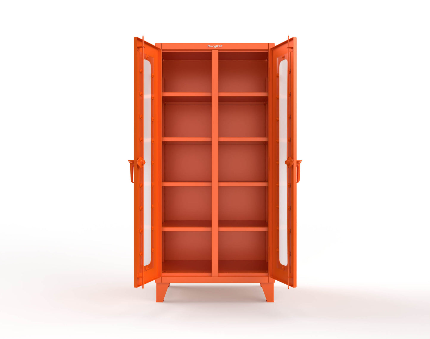 Extreme Duty 12 GA Clear View Double Shift Cabinet with 8 Shelves - 36 In. W x 24 In. D x 78 In. H - 36-DS-LD-248-2009