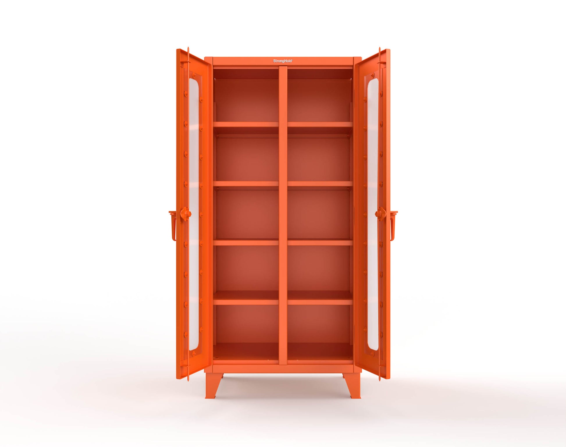 Extreme Duty 12 GA Clear View Double Shift Cabinet with 8 Shelves - 36 In. W x 24 In. D x 78 In. H - 36-DS-LD-248-2009