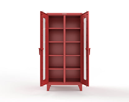 Extreme Duty 12 GA Clear View Double Shift Cabinet with 8 Shelves - 36 In. W x 24 In. D x 78 In. H - 36-DS-LD-248-3001
