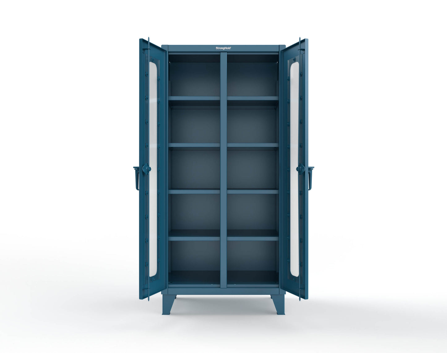 Extreme Duty 12 GA Clear View Double Shift Cabinet with 8 Shelves - 36 In. W x 24 In. D x 78 In. H - 36-DS-LD-248-5001