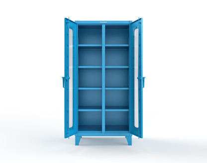 Extreme Duty 12 GA Clear View Double Shift Cabinet with 8 Shelves - 36 In. W x 24 In. D x 78 In. H - 36-DS-LD-248-5012