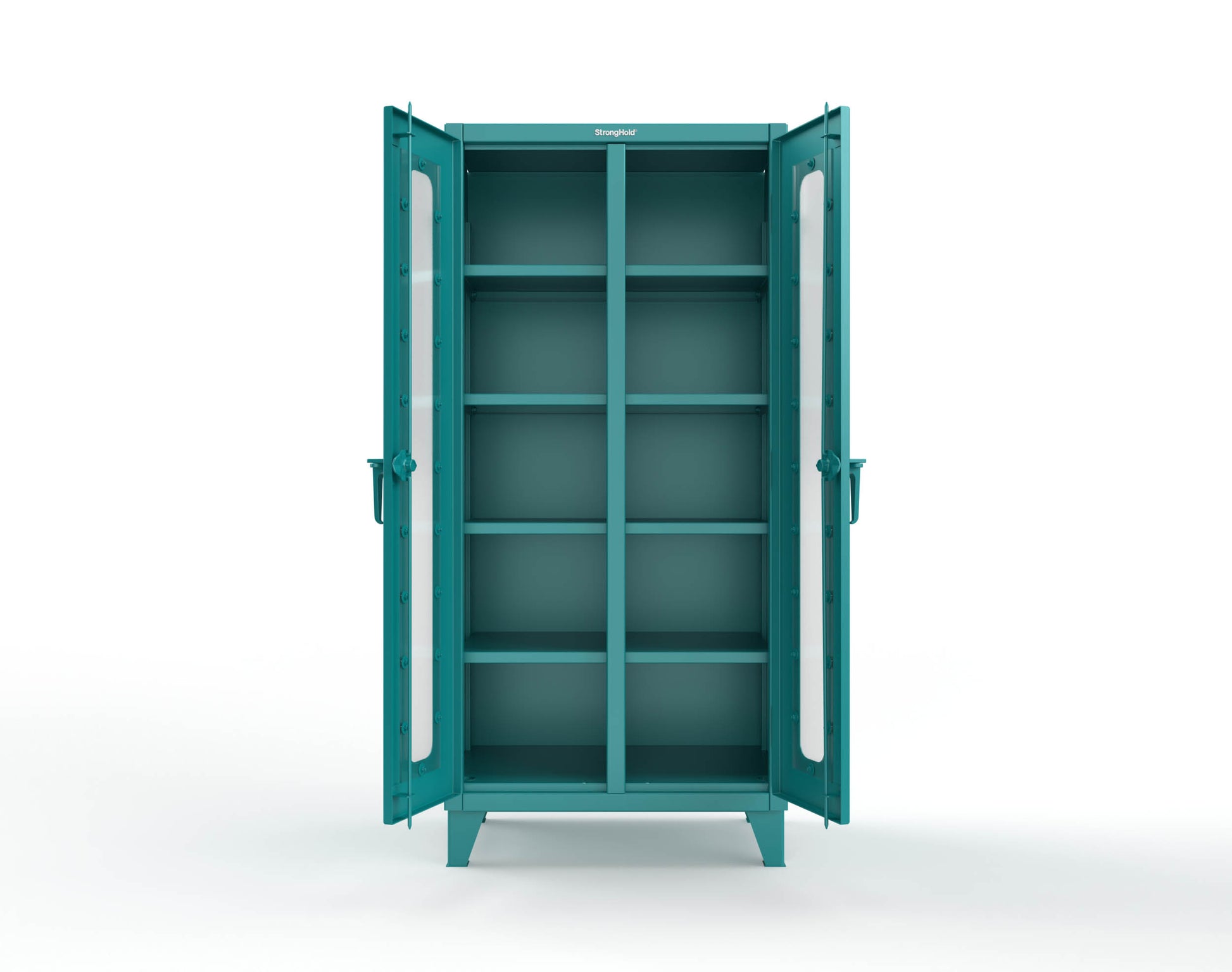 Extreme Duty 12 GA Clear View Double Shift Cabinet with 8 Shelves - 36 In. W x 24 In. D x 78 In. H - 36-DS-LD-248-5021