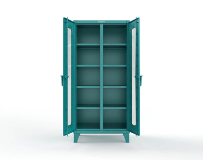 Extreme Duty 12 GA Clear View Double Shift Cabinet with 8 Shelves - 36 In. W x 24 In. D x 78 In. H - 36-DS-LD-248-5021