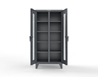 Extreme Duty 12 GA Clear View Double Shift Cabinet with 8 Shelves - 36 In. W x 24 In. D x 78 In. H - 36-DS-LD-248-7024