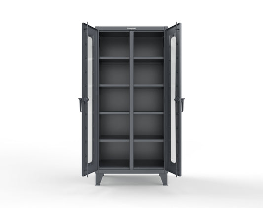 Extreme Duty 12 GA Clear View Double Shift Cabinet with 8 Shelves - 36 In. W x 24 In. D x 78 In. H - 36-DS-LD-248-7024