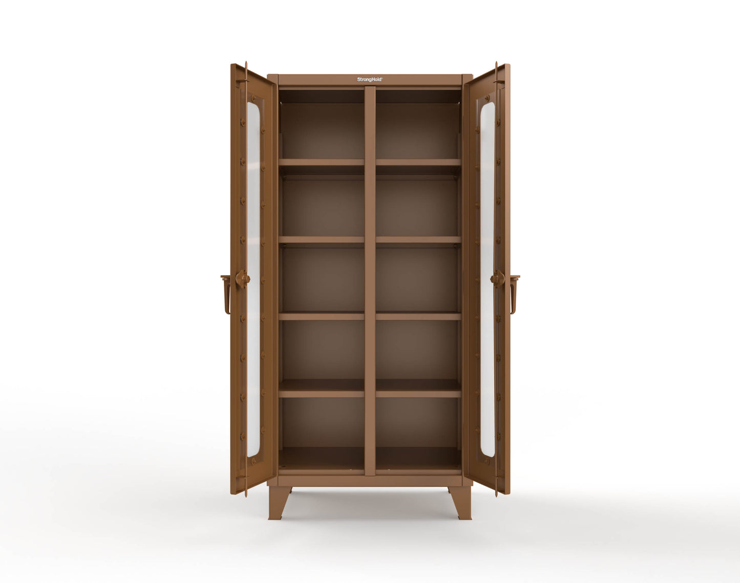 Extreme Duty 12 GA Clear View Double Shift Cabinet with 8 Shelves - 36 In. W x 24 In. D x 78 In. H - 36-DS-LD-248-8008