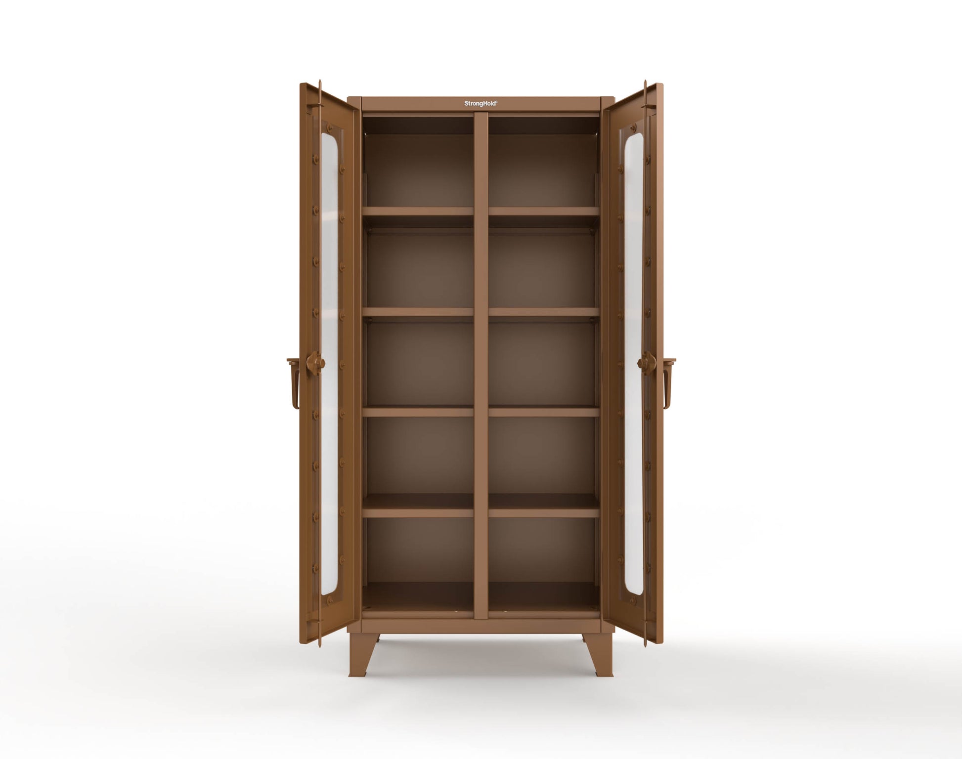 Extreme Duty 12 GA Clear View Double Shift Cabinet with 8 Shelves - 36 In. W x 24 In. D x 78 In. H - 36-DS-LD-248-8008
