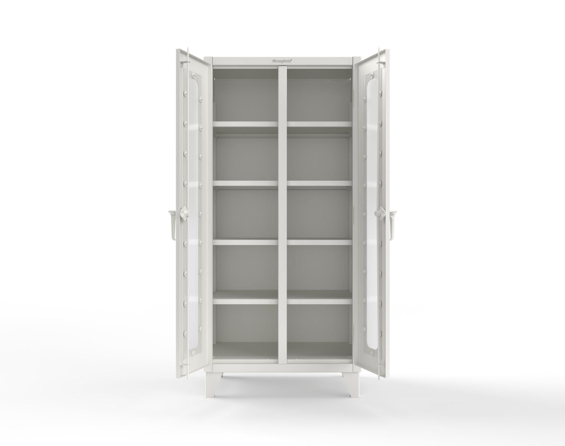 Extreme Duty 12 GA Clear View Double Shift Cabinet with 8 Shelves - 36 In. W x 24 In. D x 78 In. H - 36-DS-LD-248-9003