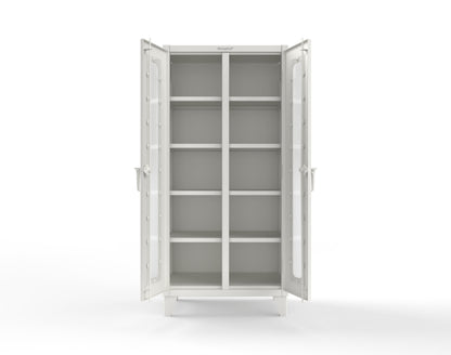 Extreme Duty 12 GA Clear View Double Shift Cabinet with 8 Shelves - 36 In. W x 24 In. D x 78 In. H - 36-DS-LD-248-9003