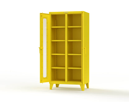 Extreme Duty 12 GA Clear View Double Shift Cabinet with 8 Shelves - 36 In. W x 24 In. D x 78 In. H - 36-DS-LD-248-1021