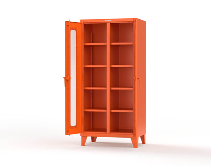Extreme Duty 12 GA Clear View Double Shift Cabinet with 8 Shelves - 36 In. W x 24 In. D x 78 In. H - 36-DS-LD-248-2009