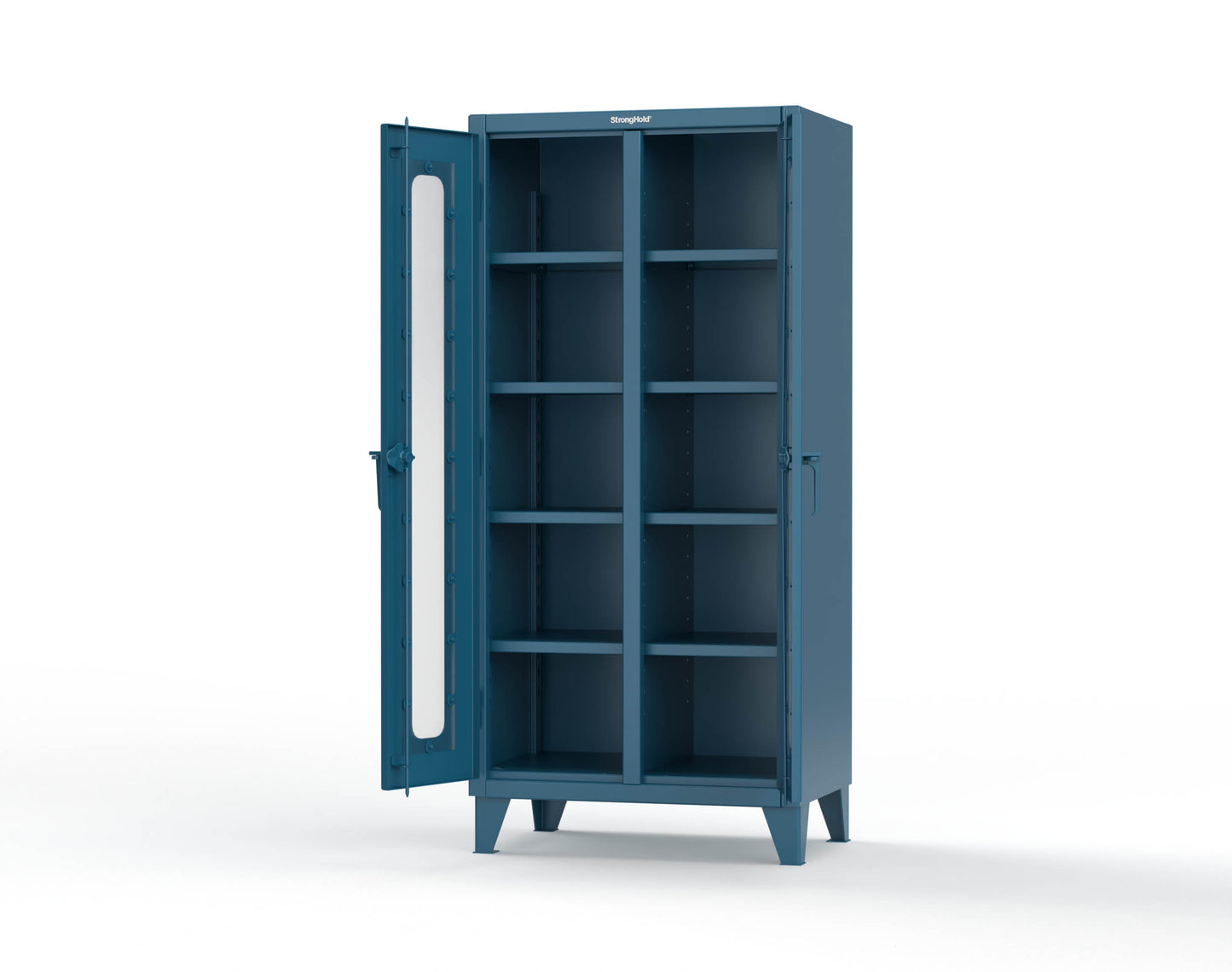 Extreme Duty 12 GA Clear View Double Shift Cabinet with 8 Shelves - 36 In. W x 24 In. D x 78 In. H - 36-DS-LD-248-5001