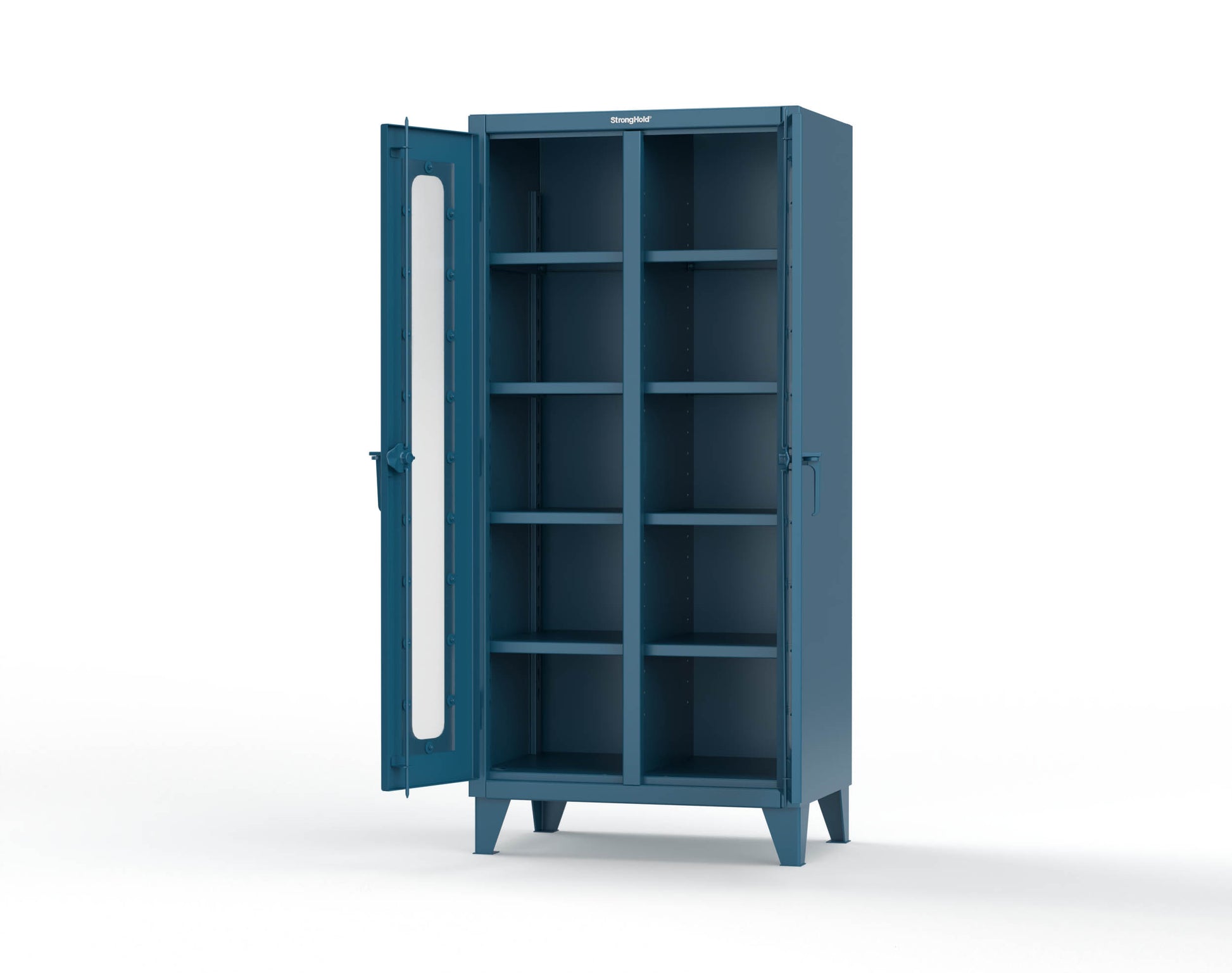 Extreme Duty 12 GA Clear View Double Shift Cabinet with 8 Shelves - 36 In. W x 24 In. D x 78 In. H - 36-DS-LD-248-5001