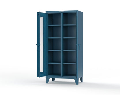 Extreme Duty 12 GA Clear View Double Shift Cabinet with 8 Shelves - 36 In. W x 24 In. D x 78 In. H - 36-DS-LD-248-5001