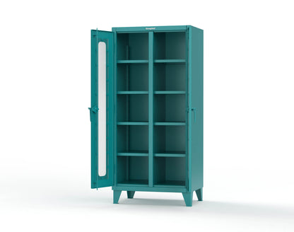 Extreme Duty 12 GA Clear View Double Shift Cabinet with 8 Shelves - 36 In. W x 24 In. D x 78 In. H - 36-DS-LD-248-5021