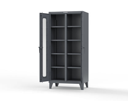 Extreme Duty 12 GA Clear View Double Shift Cabinet with 8 Shelves - 36 In. W x 24 In. D x 78 In. H - 36-DS-LD-248-7024