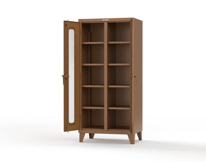 Extreme Duty 12 GA Clear View Double Shift Cabinet with 8 Shelves - 36 In. W x 24 In. D x 78 In. H - 36-DS-LD-248-8008