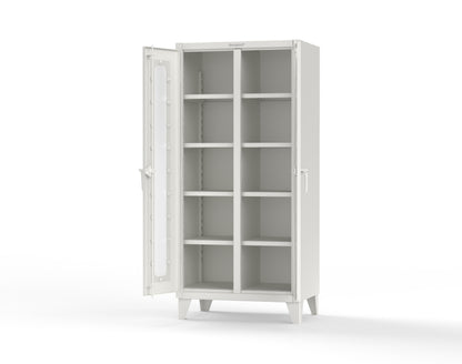 Extreme Duty 12 GA Clear View Double Shift Cabinet with 8 Shelves - 36 In. W x 24 In. D x 78 In. H - 36-DS-LD-248-9003