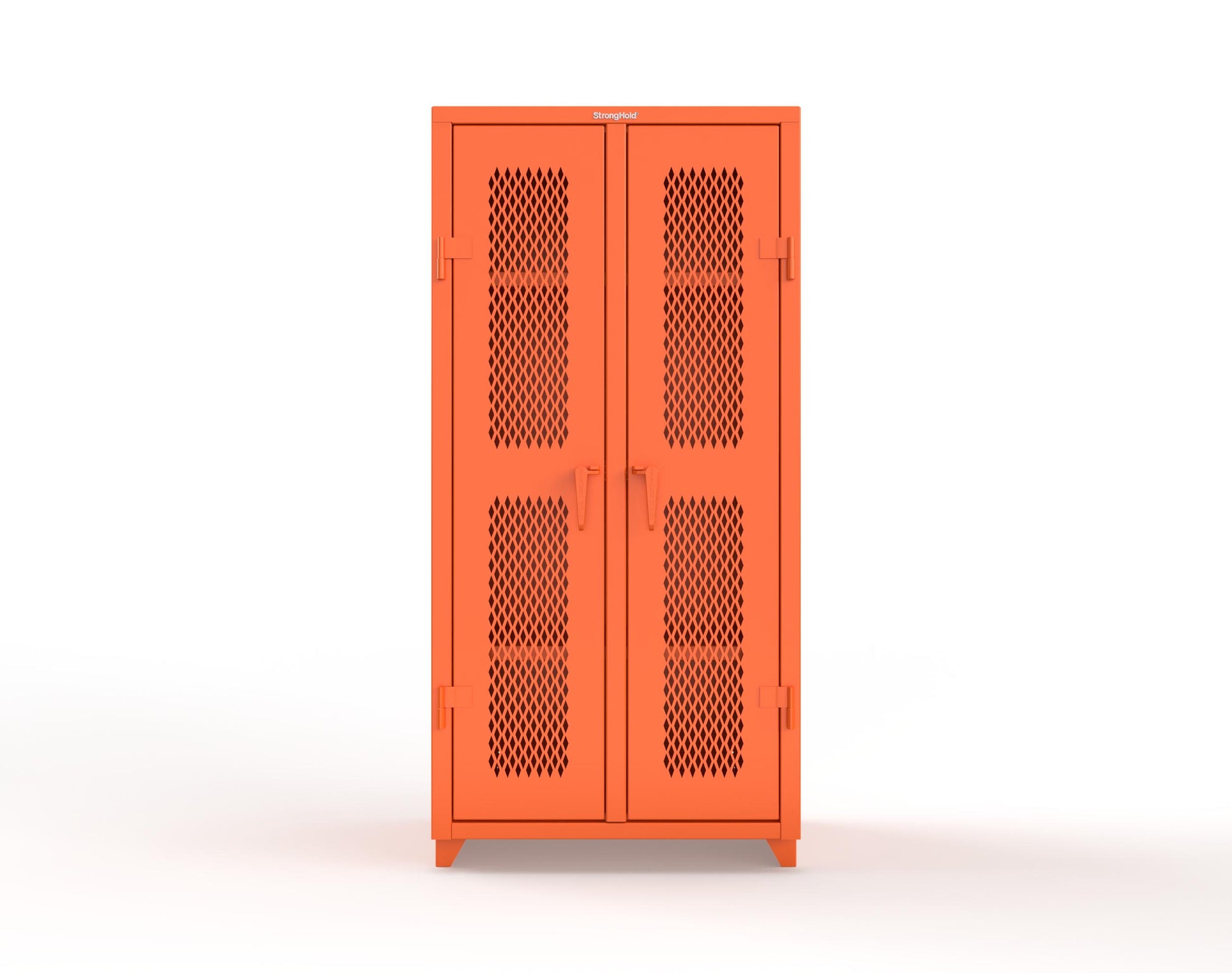 Extra Heavy Duty 14 GA Double Shift Ventilated (Diamond) Cabinet with 6 Shelves - 36 In. W x 24 In. D x 75 In. H - 36-DS-V-246-L-2009