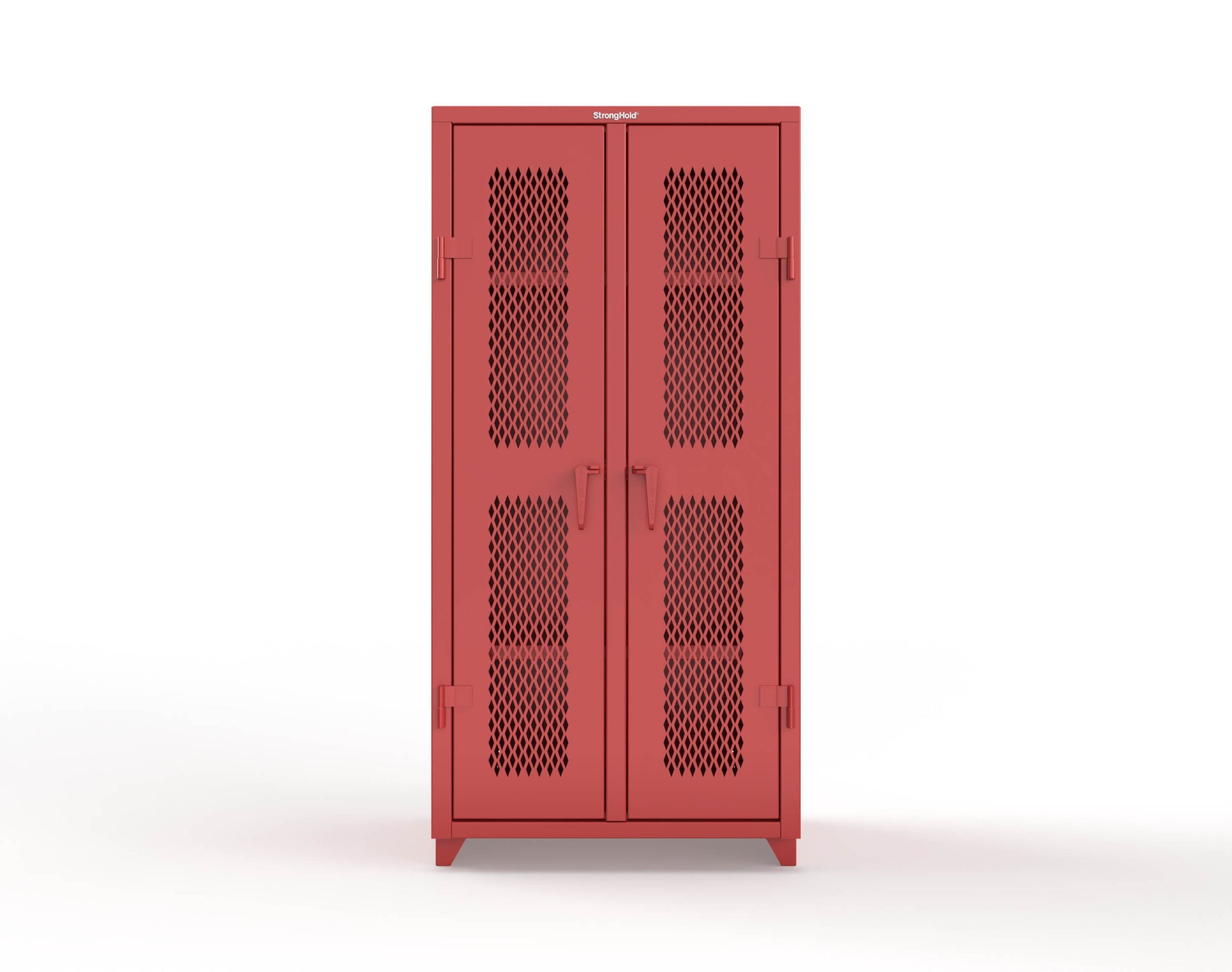 Extra Heavy Duty 14 GA Double Shift Ventilated (Diamond) Cabinet with 6 Shelves - 36 In. W x 24 In. D x 75 In. H - 36-DS-V-246-L-3001
