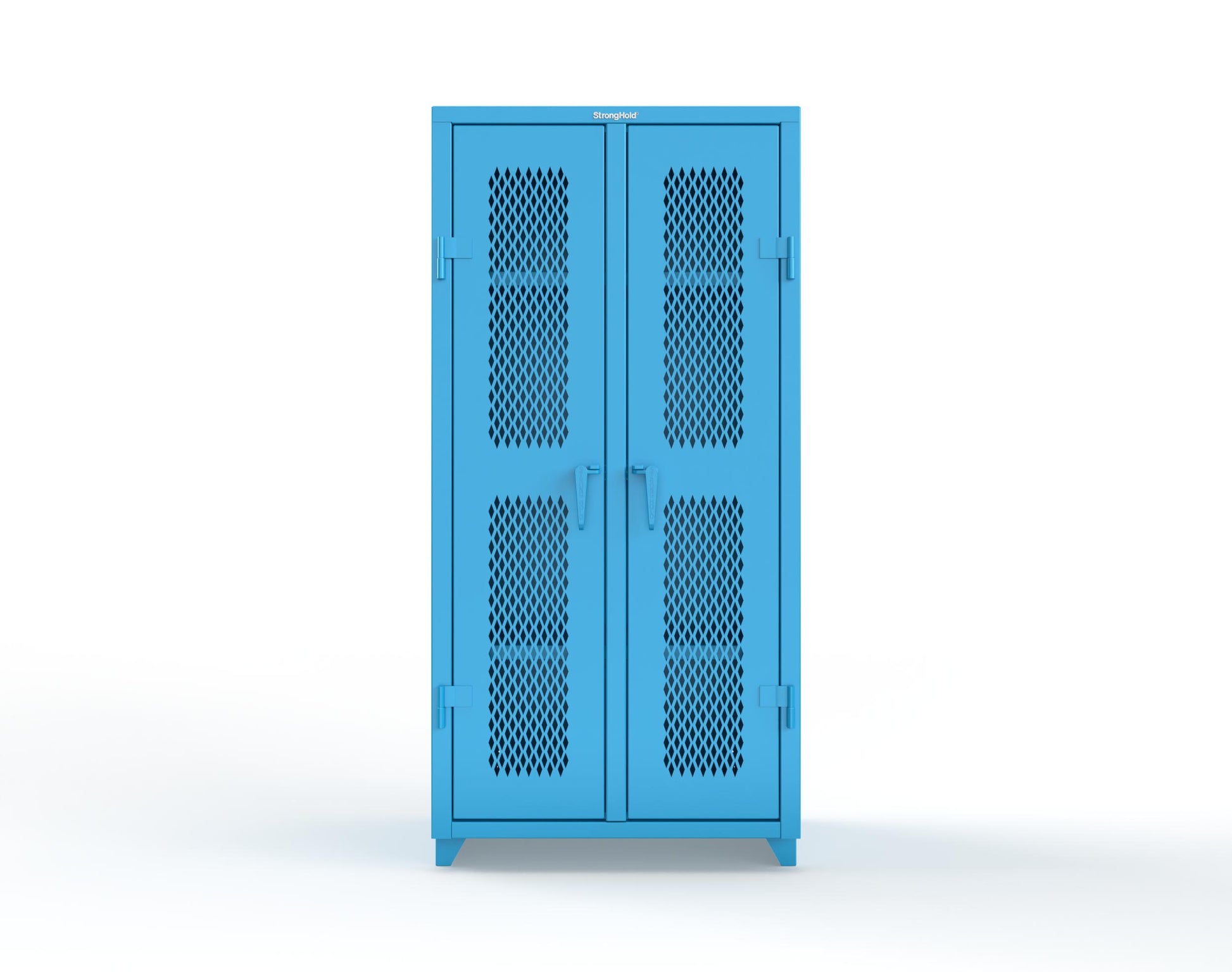 Extra Heavy Duty 14 GA Double Shift Ventilated (Diamond) Cabinet with 6 Shelves - 36 In. W x 24 In. D x 75 In. H - 36-DS-V-246-L-5012