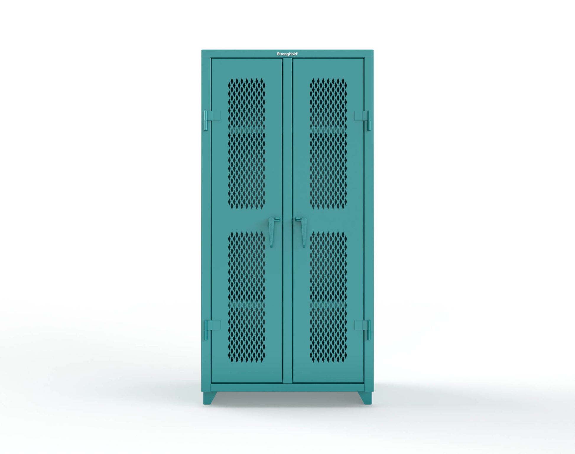 Extra Heavy Duty 14 GA Double Shift Ventilated (Diamond) Cabinet with 6 Shelves - 36 In. W x 24 In. D x 75 In. H - 36-DS-V-246-L-5021